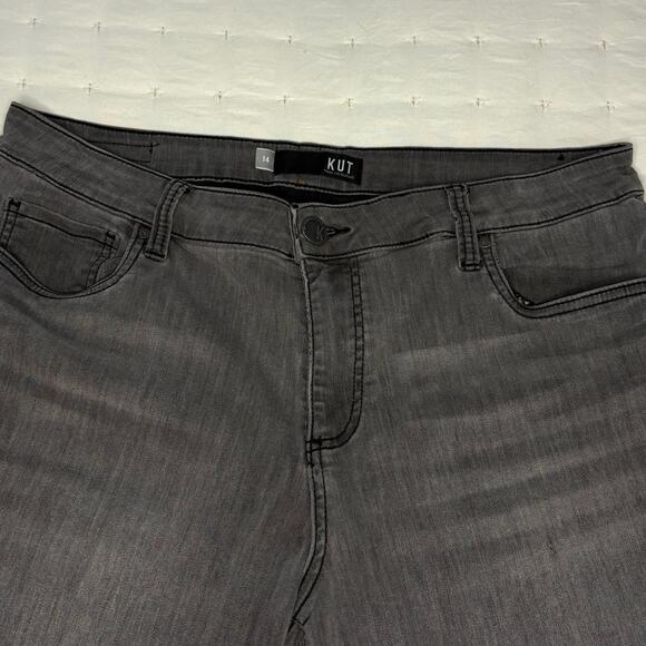 KUT Donna High Rise Ankle Skinny Jeans Women's 14 | Gray Stretch Classic Denim - Picture 3 of 12
